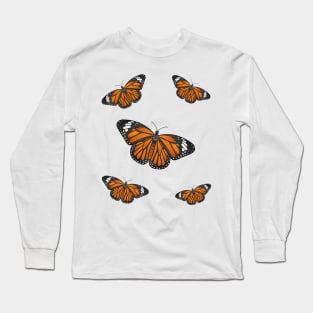 Monarch butterfly cartoon illustration Long Sleeve T-Shirt